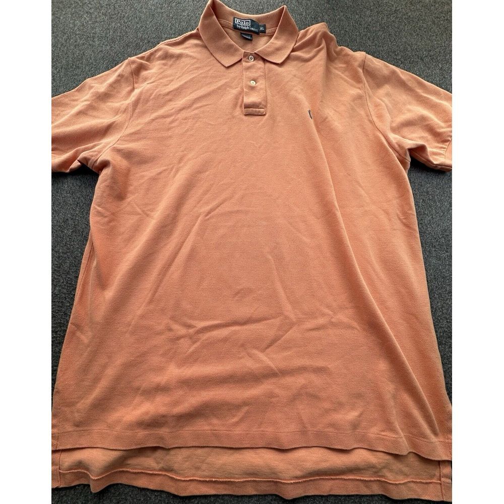 Ralph Lauren Polo Mens X-Large Orange Short Sleeve Cotton Shirt Pullover Logo